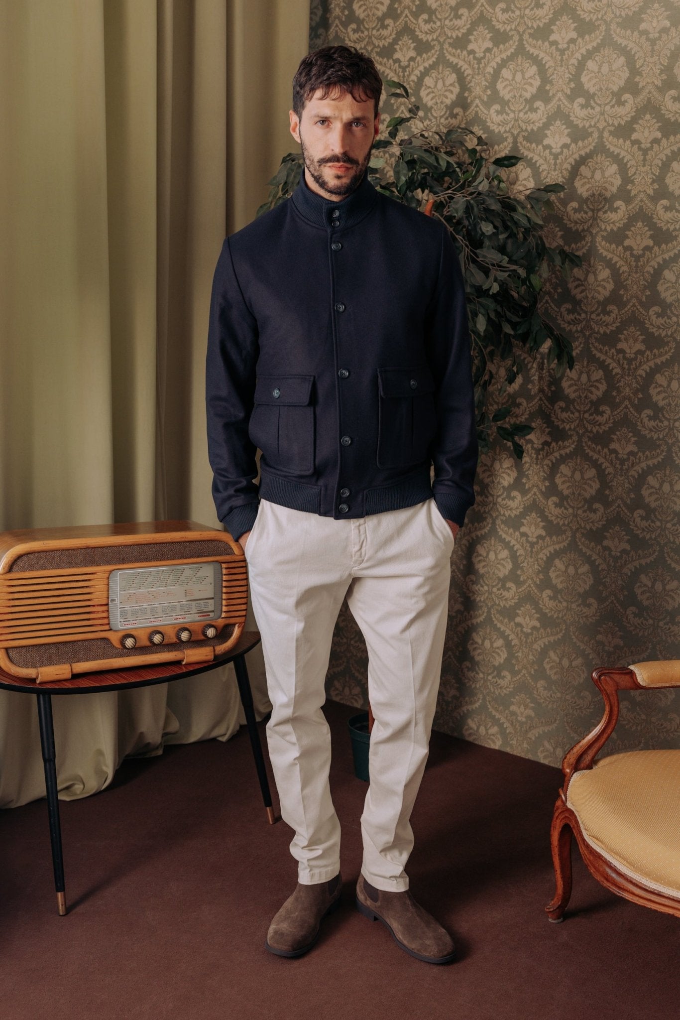 Giacca Bomber Stone In Lana e Cashmere - Autore Giacche