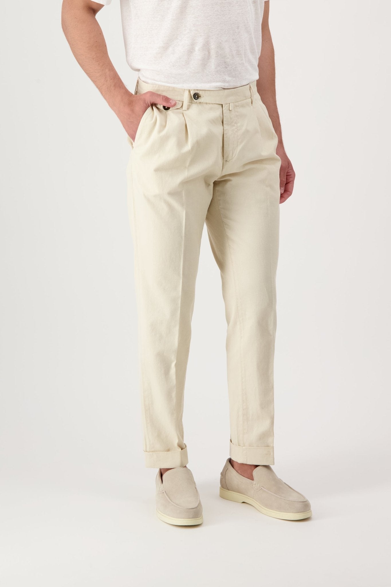 Pantaloni BG02 In Cotone e Lino - autore - au Pantaloni