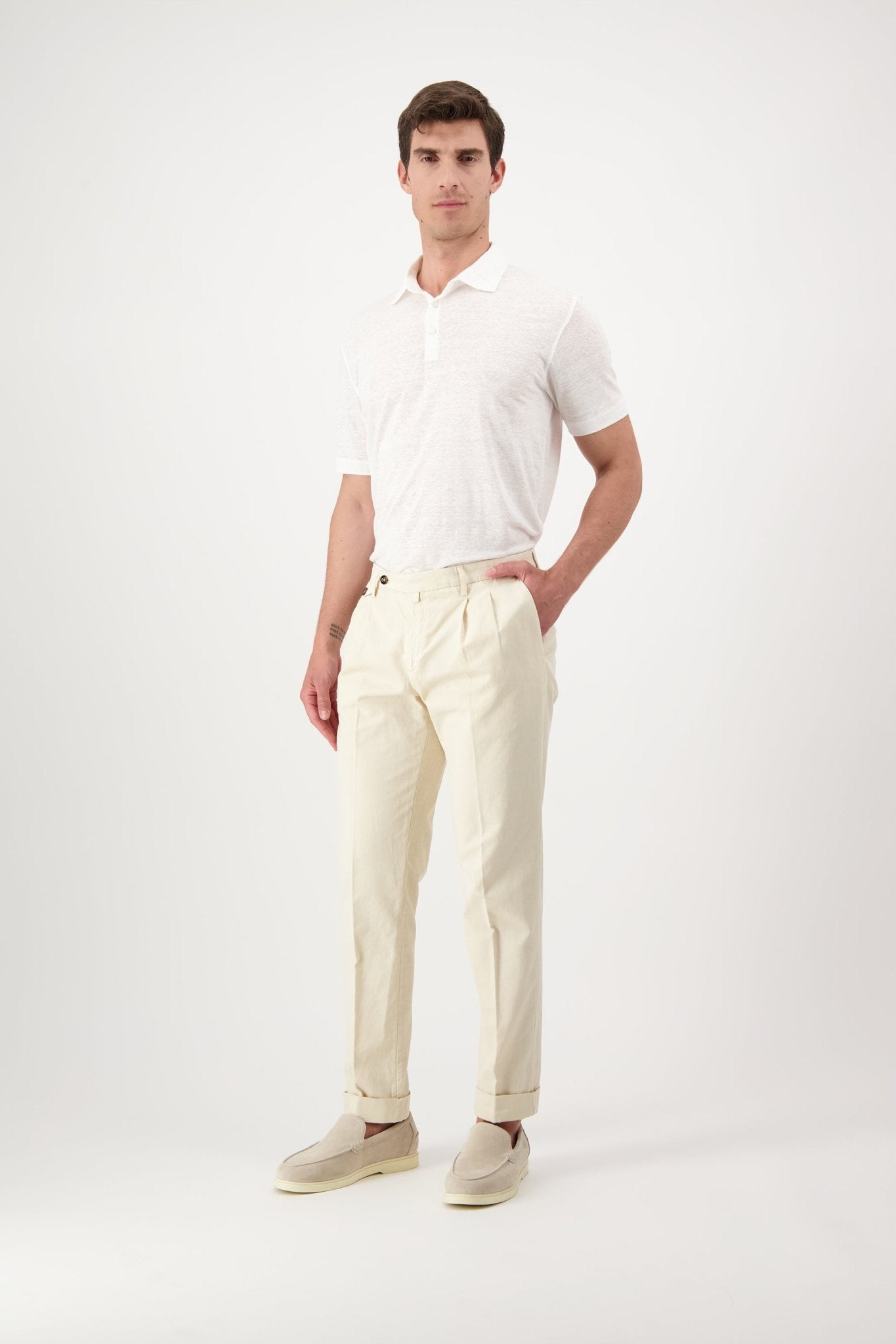 Pantaloni BG02 In Cotone e Lino - autore - au Pantaloni